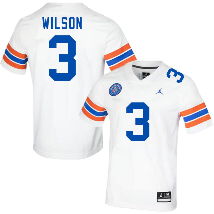 Marco Wilson Florida Jersey,Florida Gators #3 Marco Wilson Jersey Youth Uniforms-Throwback White